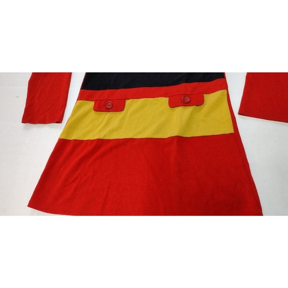 Moon River Womens Size Small Retro Dress Orange Yellow Scoop Neck Dress - Picture 9 of 10